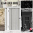Outsunny 4.7 x 2.5FT Lockable Garden Shed, 2-Bin Storage Shed, Light Grey