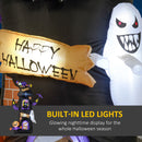 Outsunny 8.5ft Halloween Inflatable Treehouse w/ Witch, Ghost, Pumpkin Man