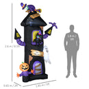 Outsunny 8.5ft Halloween Inflatable Treehouse w/ Witch, Ghost, Pumpkin Man