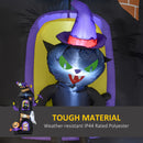 Outsunny 8.5ft Halloween Inflatable Treehouse w/ Witch, Ghost, Pumpkin Man