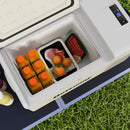 Outsunny 16L Car Refrigerator Fridge Freezer, 12/24V DC and 100-240V AC, Khaki