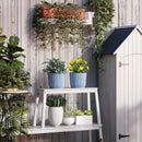 Outsunny Set of 2 Round Plant Pots Outdoor 22cm for Garden, White