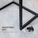 HOMCOM C-Shaped Nesting Tables Set Of 3 With Steel Frame, Rustic Brown