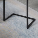 HOMCOM C-Shaped Nesting Tables Set Of 3 With Steel Frame, Rustic Brown