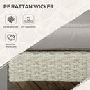 Outsunny 6 PCs Rattan Garden Furniture Set with Table, Cushion, Light Grey
