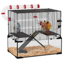 PawHut Hamster Cage w/ Tunnels, Tubes, Ramps, Platforms, Hut
