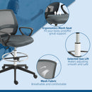 Vinsetto Draughtsman Chair Tall Office Chair with Adjustable Height Grey