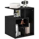 HOMCOM 3-Tier Side End Table Open Shelves Storage Magazine Desk Black