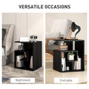 HOMCOM 3-Tier Side End Table Open Shelves Storage Magazine Desk Black