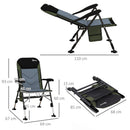 Outsunny Folding Fishing Chair Camping Chair with 7-Level Adjustable Backrest