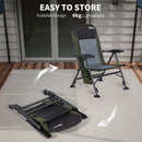 Outsunny Folding Fishing Chair Camping Chair with 7-Level Adjustable Backrest