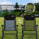 Outsunny Folding Fishing Chair Camping Chair with 7-Level Adjustable Backrest