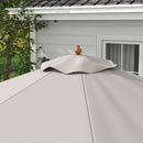 Outsunny Garden Parasol Patio Umbrella with Ruffles Grey