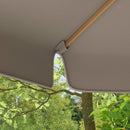 Outsunny Garden Parasol Patio Umbrella with Ruffles Grey