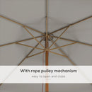 Outsunny Garden Parasol Patio Umbrella with Ruffles Grey