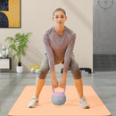 SPORTNOW Kettlebell w/ Soft Body and Non-Slip Handle, Purple and Grey