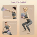 SPORTNOW Kettlebell w/ Soft Body and Non-Slip Handle, Purple and Grey