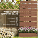 Outsunny Raised Garden Bed with Trellis Standing Patio Planter Box Light Brown
