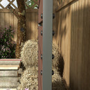 Outsunny Raised Garden Bed with Trellis Standing Patio Planter Box Light Brown
