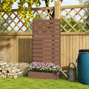 Outsunny Raised Garden Bed with Trellis Standing Patio Planter Box Light Brown