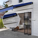 Outsunny 2.5 x 2m Electric Awning with LED Light and Remote Controller