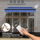 Outsunny 2.5 x 2m Electric Awning with LED Light and Remote Controller