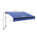 Outsunny 2.5 x 2m Electric Awning with LED Light and Remote Controller