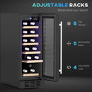 HOMCOM Freestanding / Built-in Wine Cooler Fridge, 19 Bottle, Black