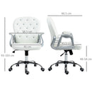 Vinsetto Office Chair PU Diamante Padded Ergonomic 360° Swivel White