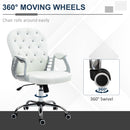 Vinsetto Office Chair PU Diamante Padded Ergonomic 360° Swivel White