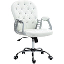 Vinsetto Office Chair PU Diamante Padded Ergonomic 360° Swivel White