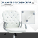Vinsetto Office Chair PU Diamante Padded Ergonomic 360° Swivel White