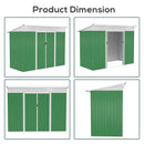 Outsunny Metal Garden Shed 7.6 x 4.3ft - Green