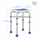 HOMCOM Adjustable Shower Stool with Foot Pads for Elderly Disabled Purple