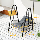 Outsunny Rattan Swing Chair with Stand and Seat Cushion