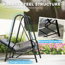 Outsunny Rattan Swing Chair with Stand and Seat Cushion