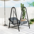 Outsunny Rattan Swing Chair with Stand and Seat Cushion