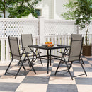 Outsunny 5 PCs Garden Dining Set, Folding Chairs and Metal Top Table