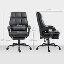 HOMCOM Executive Office Chair, PU Leather Desk Chair with Armrests
