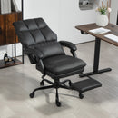 HOMCOM Executive Office Chair, PU Leather Desk Chair with Armrests