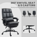 HOMCOM Executive Office Chair, PU Leather Desk Chair with Armrests