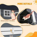 PawHut Outdoor Feral Cat House with Openable Asphalt Roof, Grey