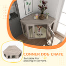 PawHut Dog Crate Furniture w/ Cushion, Door - Walnut Brown