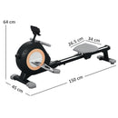 SPORTNOW 16-Level Magnetic Rowing Machine w/ LCD Monitor
