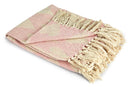 Heart - Recycled Cotton Throw With Heart Design in Blush Pink (90" x  100")