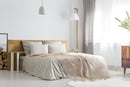 Heart - Recycled Cotton Throw With Heart Design in Blush Pink (90" x  100")