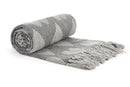 Heart - Recycled Cotton Throw With Heart Design In Grey (50" x 60")