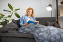 Heart - Recycled Cotton Throw With Heart Design In Grey (70" x 100")