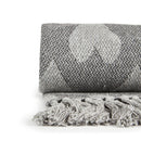 Heart - Recycled Cotton Throw With Heart Design In Grey (50" x 60")