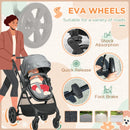 HOMCOM 2 in 1 Lightweight Pushchair -  Grey